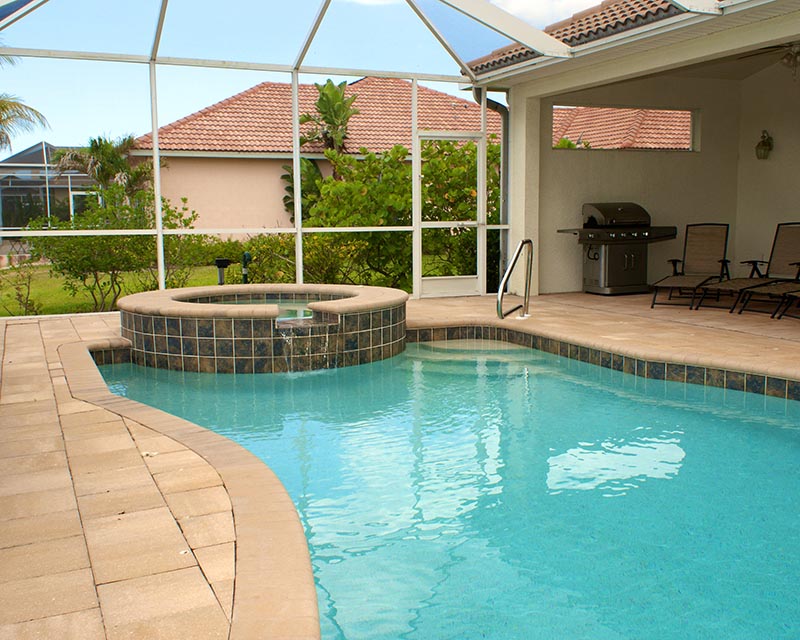 Swimming Pool And Sitting Area with Propane Grill